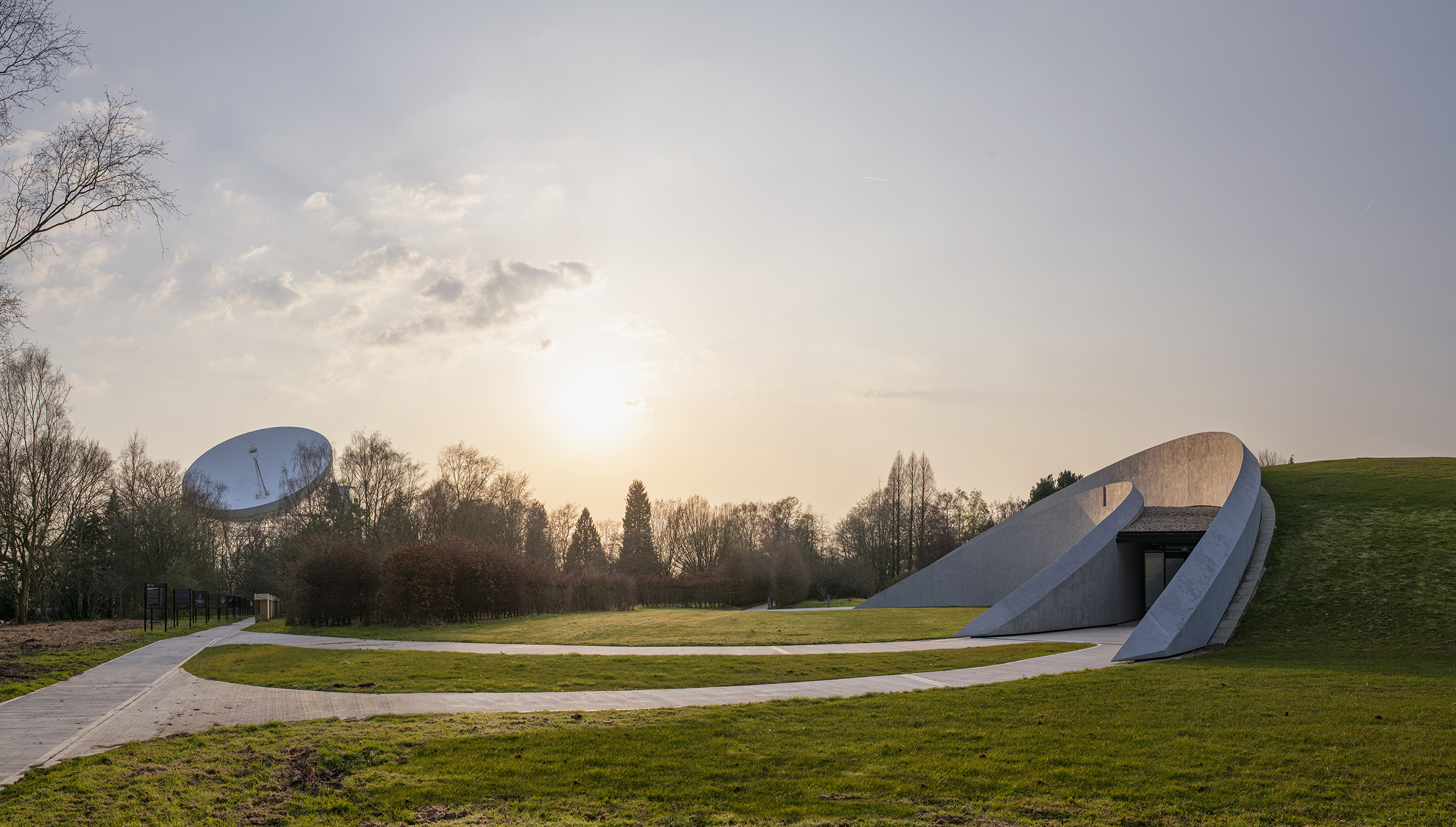 Exterior of the First Light Exterior at Jodrell Bank